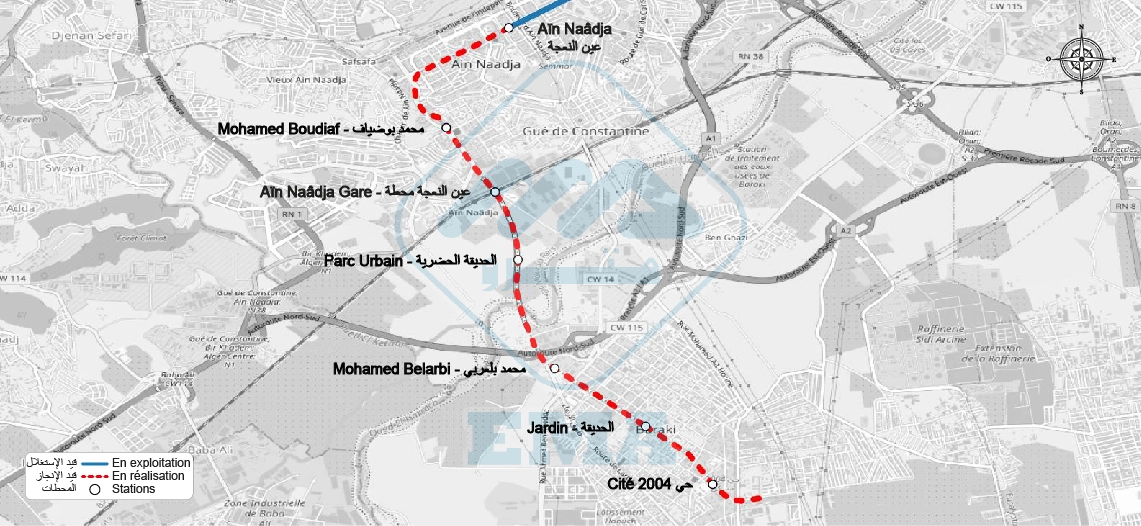 Projet d'extension de la ligne 1 du Métro d'Alger Aïn Naâdja vers Baraki