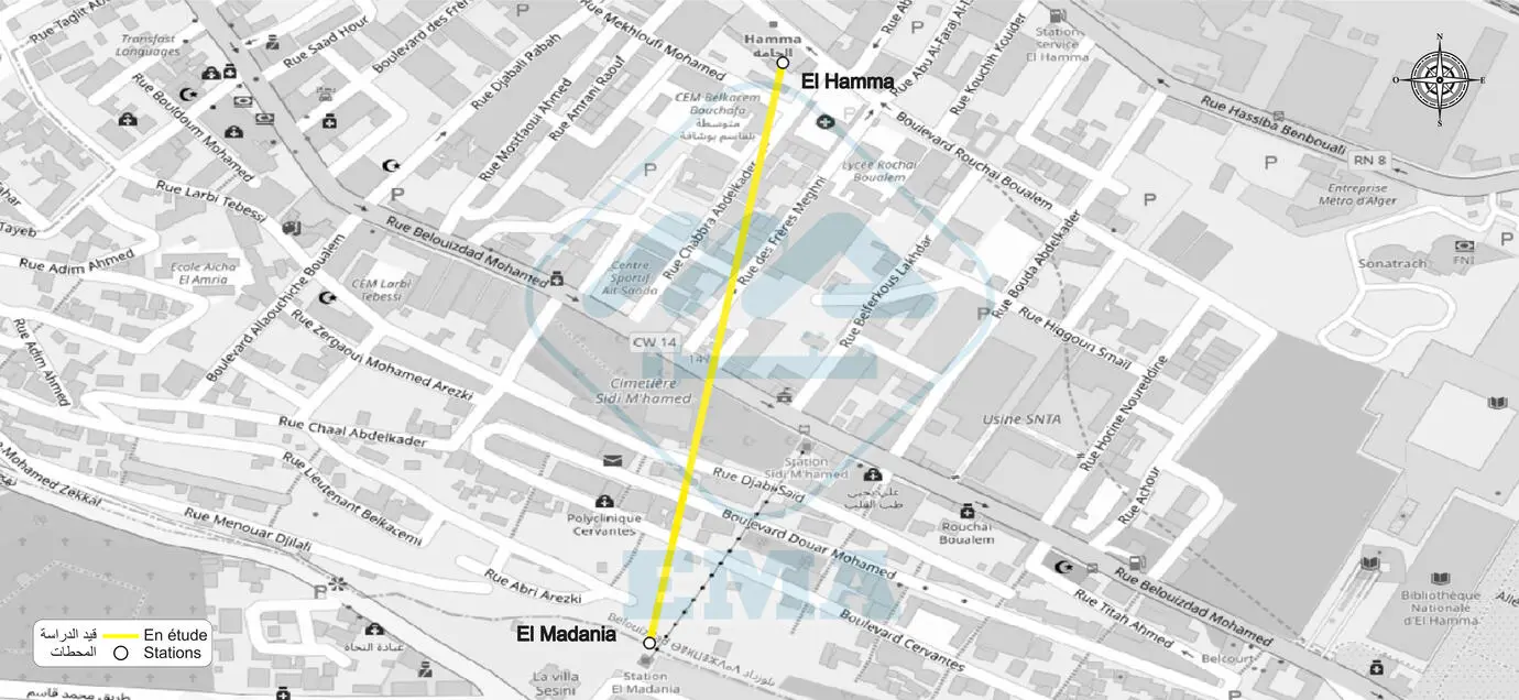 Projet d'étude pour la réalisation d'un système de transport par câble reliant El Hamma vers El Madania