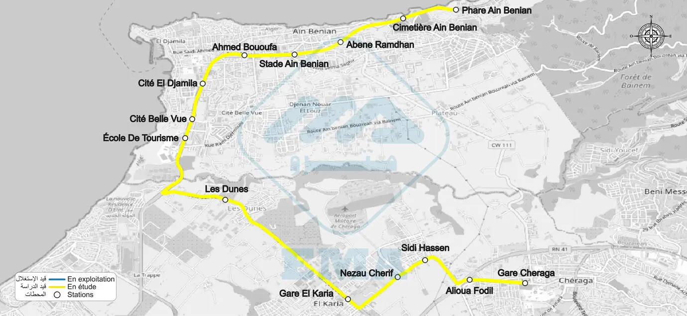 Projet d'étude pour la  réalisation d'un Tramway dans la ville d’Alger Ouest