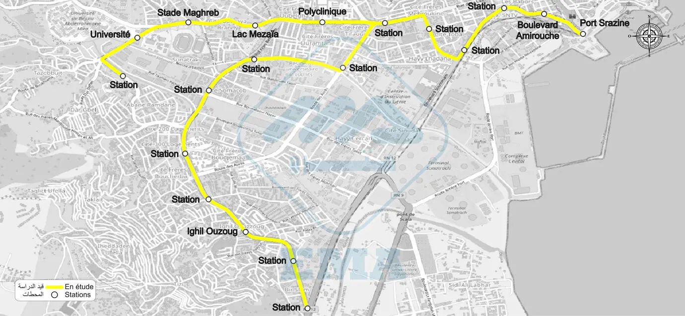 Projet de réalisation d'un  Tramway dans la ville de Béjaia