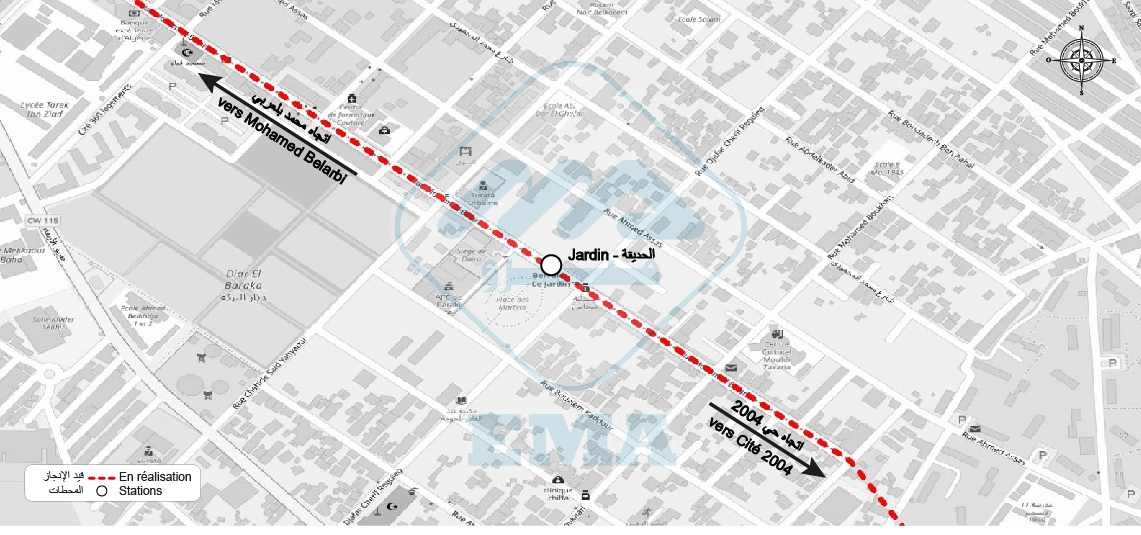 Projet d'extension de la ligne 1 du Métro d'Alger Ain Naadja vers Baraki Station Jardin